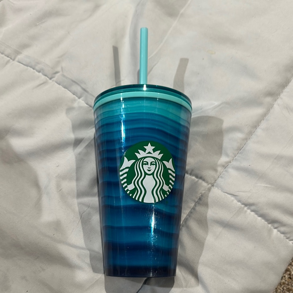 Starbucks Blue Ombre Tumbler with Straw